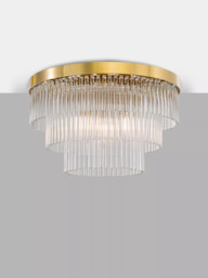 John Lewis Shiminista Chandelier Flush Ceiling Light, Matte Brass - thumbnail 1