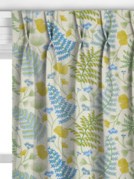 John Lewis Laurel Embroidery Made to Measure Curtains or Roman Blind, Tranquil Blue - thumbnail 4