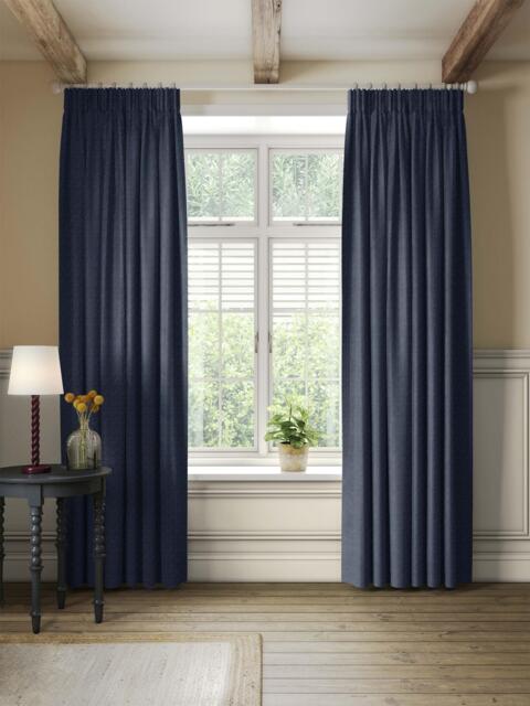 John Lewis Rustic Basketweave Pair Blackout Lined Pencil Pleat Curtains - image 1