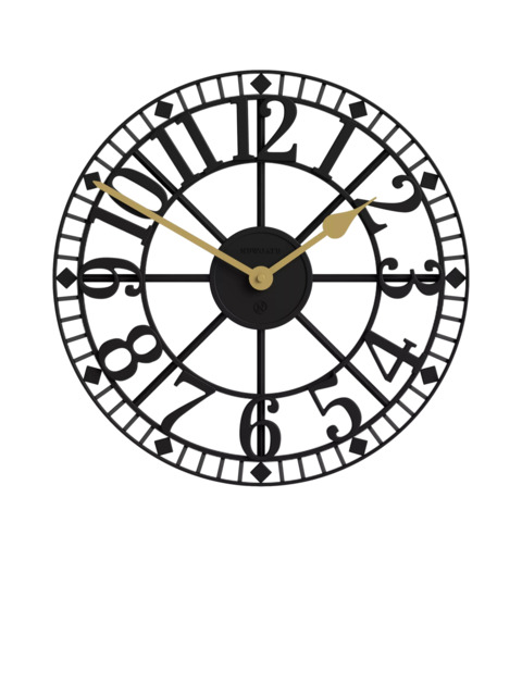 Newgate Clocks Warehouse Arabic Numeral Skeleton Wall Clock, 40cm, Black - image 1