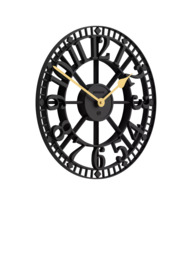 Newgate Clocks Warehouse Arabic Numeral Skeleton Wall Clock, 40cm, Black - thumbnail 2