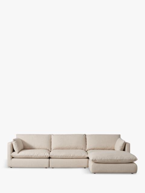 John Lewis Newlyn Large 3 Seater Chaise End Sofa, Light Leg, Native Linen Natural - image 1