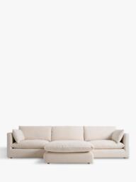 John Lewis Newlyn Large 3 Seater Chaise End Sofa, Light Leg, Native Linen Natural - thumbnail 5