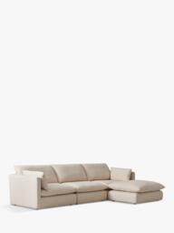 John Lewis Newlyn Large 3 Seater Chaise End Sofa, Light Leg, Native Linen Natural - thumbnail 2
