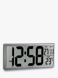 Acctim Datekeeper LCD Digital Wall Alarm Clock, Silver - thumbnail 2