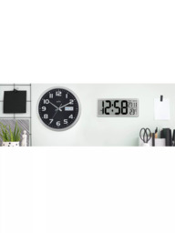 Acctim Datekeeper LCD Digital Wall Alarm Clock, Silver - thumbnail 3