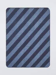 John Lewis Ultrasoft Stripe Throw, Blue - thumbnail 2