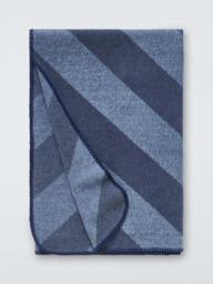 John Lewis Ultrasoft Stripe Throw, Blue - thumbnail 1