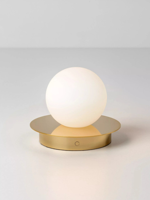houseof Opal Disk Rechargeable Cordless Table Lamp, Brass - image 1