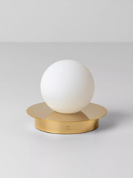 houseof Opal Disk Rechargeable Cordless Table Lamp, Brass - thumbnail 2