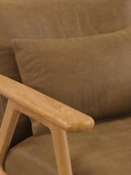 John Lewis Hendricks Leather Armchair, Light Leg - thumbnail 6