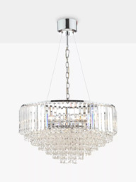 Laura Ashley Vienna Grand Crystal Glass Ceiling Light, Clear/Polished Chrome - thumbnail 3