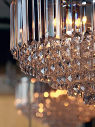 Laura Ashley Vienna Grand Crystal Glass Ceiling Light, Clear/Polished Chrome - thumbnail 4