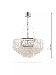 Laura Ashley Vienna Grand Crystal Glass Ceiling Light, Clear/Polished Chrome - thumbnail 5