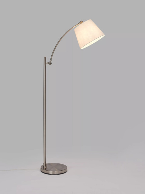 John Lewis Swing Arm Floor Lamp, Brushed Steel - image 1