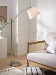 John Lewis Swing Arm Floor Lamp, Brushed Steel - thumbnail 2