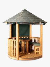 Breeze House Oasis Classic Slate Effect Tile Roof Circular Gazebo, FSC-Certified (Scandinavian Redwood)n - thumbnail 1