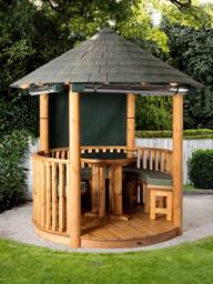 Breeze House Oasis Classic Slate Effect Tile Roof Circular Gazebo, FSC-Certified (Scandinavian Redwood)n - thumbnail 2