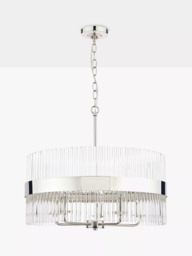Laura Ashley Alexa Grand Ceiling Light, Clear/Polished Nickel - thumbnail 3