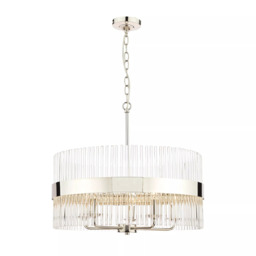 Laura Ashley Alexa Grand Ceiling Light, Clear/Polished Nickel - thumbnail 6