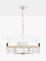 Laura Ashley Alexa Grand Ceiling Light, Clear/Polished Nickel - thumbnail 2