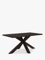 John Lewis Thornton Fixed Solid Oak Dining Table, Natural Edge, Dark Oil - thumbnail 1