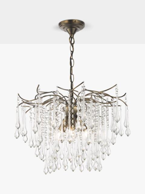 John Lewis Verity Glass Chandelier Ceiling Light, Antique Brass - image 1