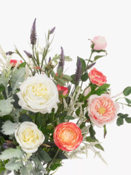 Floralsilk Artificial Rose & Ranunculus in Glass Vase, H64cm, Pink/White - thumbnail 2