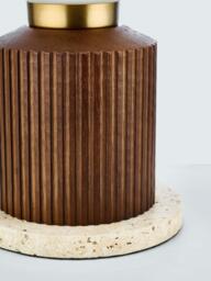John Lewis Hudson Reeded Wood Table Lamp, Walnut Effect - thumbnail 5