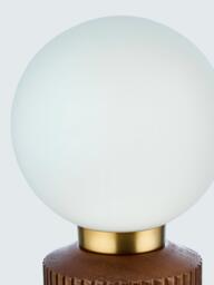 John Lewis Hudson Reeded Wood Table Lamp, Walnut Effect - thumbnail 4