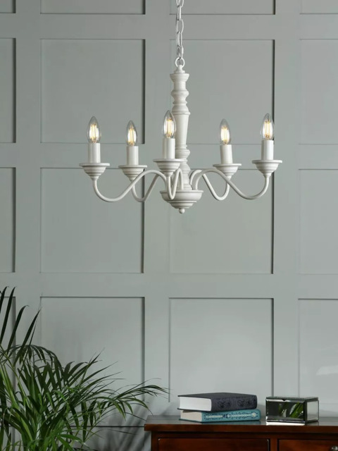 Laura Ashley Tate Chandelier Ceiling Light, Matt White - image 1