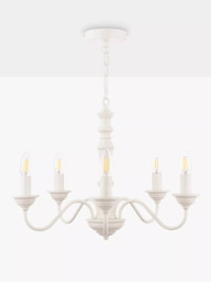 Laura Ashley Tate Chandelier Ceiling Light, Matt White - thumbnail 3
