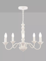Laura Ashley Tate Chandelier Ceiling Light, Matt White - thumbnail 2