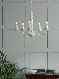 Laura Ashley Tate Chandelier Ceiling Light, Matt White - thumbnail 1