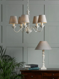 Laura Ashley Tate Chandelier Ceiling Light, Matt White - thumbnail 4