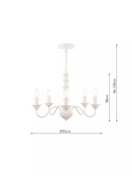 Laura Ashley Tate Chandelier Ceiling Light, Matt White - thumbnail 5
