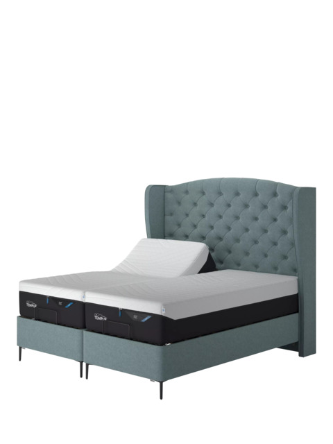 TEMPUR® Suffolk Slim Divan Adjustable Disc Upholstered Bed, Single - image 1