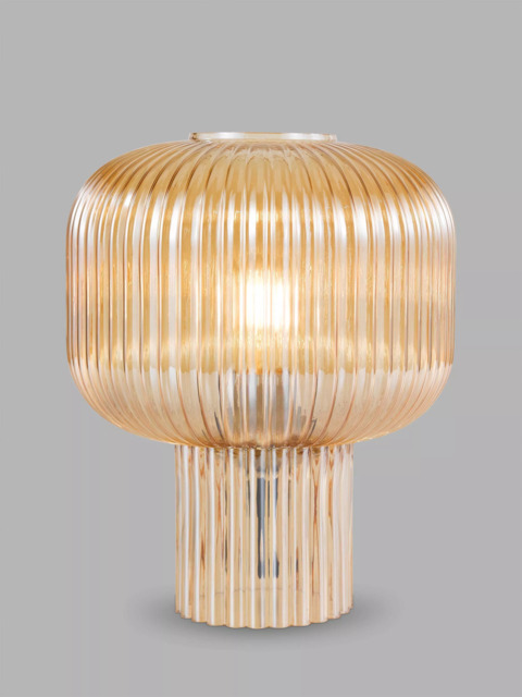 Där Demarius Ribbed Glass Table Lamp, Amber - image 1