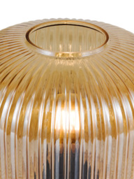 Där Demarius Ribbed Glass Table Lamp, Amber - thumbnail 4