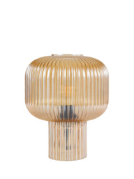 Där Demarius Ribbed Glass Table Lamp, Amber - thumbnail 3