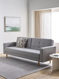 John Lewis Quilted Large 3 Seater Sofa Bed, Light Leg, Cobble Grey - thumbnail 3