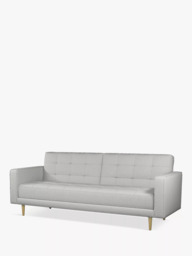 John Lewis Quilted Large 3 Seater Sofa Bed, Light Leg, Cobble Grey