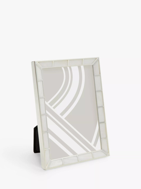 John Lewis Mother Of Pearl Block Photo Frame, Silver Plated - image 1