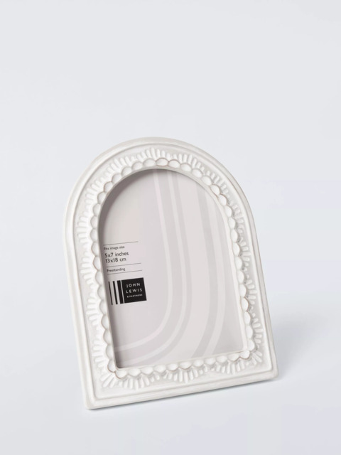 "John Lewis Vintage Deco Arched Photo Frame, 5 x 7"" (13 x 18cm), White" - image 1