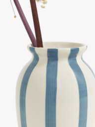 John Lewis Hand Painted Striped Stoneware Vase, H18cm - thumbnail 3