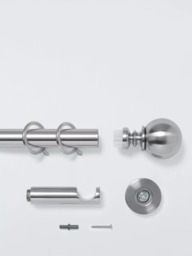 John Lewis Fixed Metal Curtain Pole Kit with Ball Finial, Dia.28mm - thumbnail 2