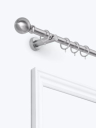 John Lewis Fixed Metal Curtain Pole Kit with Ball Finial, Dia.28mm