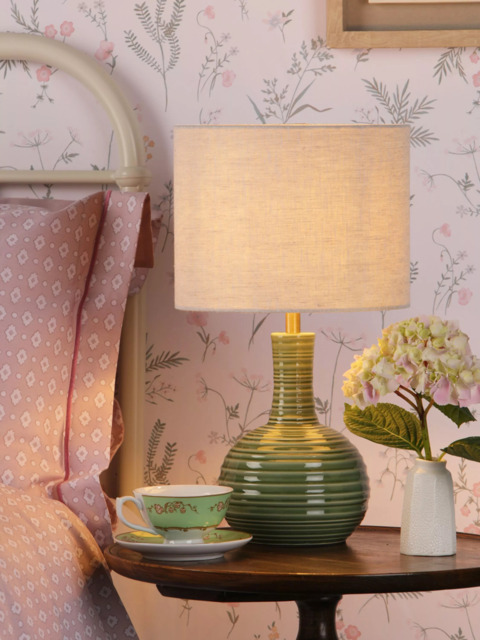 Laura Ashley Padley Glazed Ceramic Base Table Lamp, Green - image 1