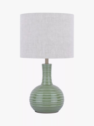 Laura Ashley Padley Glazed Ceramic Base Table Lamp, Green - thumbnail 4