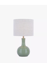 Laura Ashley Padley Glazed Ceramic Base Table Lamp, Green - thumbnail 3